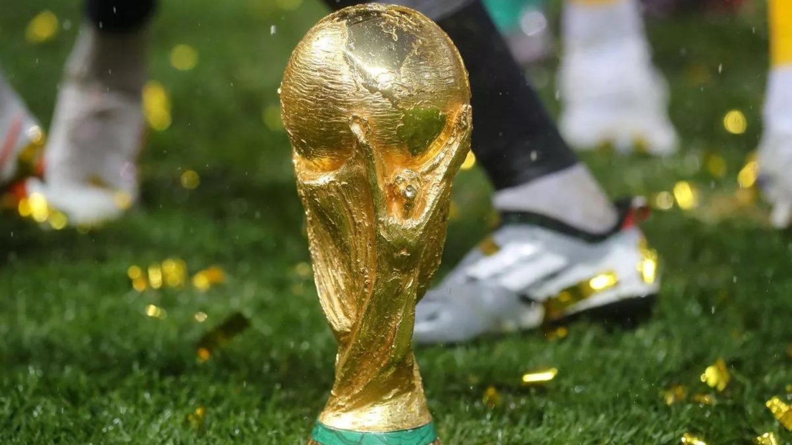 The World Cup Golden Trophy on the Grasss